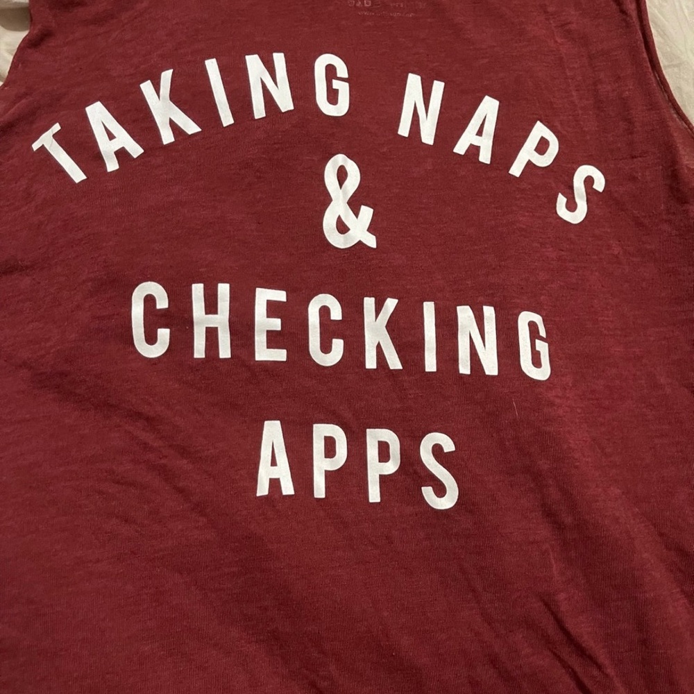 Taking Naps & Checking App Tank Top M - image 5
